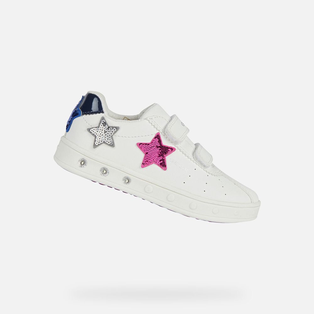 Geox Sneakers White/Pink Skylin - Geox Girls Shoes - HOCSTJ269